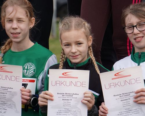 Hessische Meisterschaften im Crosslauf in Altenstadt – 5. Platz in der HSV-Mannschaft WJU14